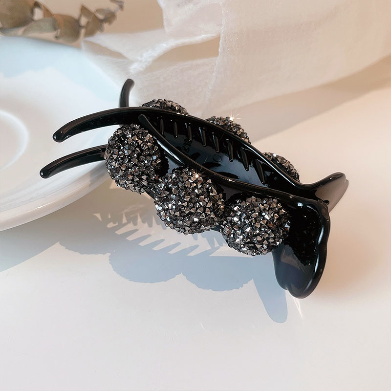 1pc Elegant Vintage Acrylic Hair Claw Clip with Rhinestone Accents, Large Sparkling Diamond Twist Ponytail Holder, Princess Style Hair Accessory for Women