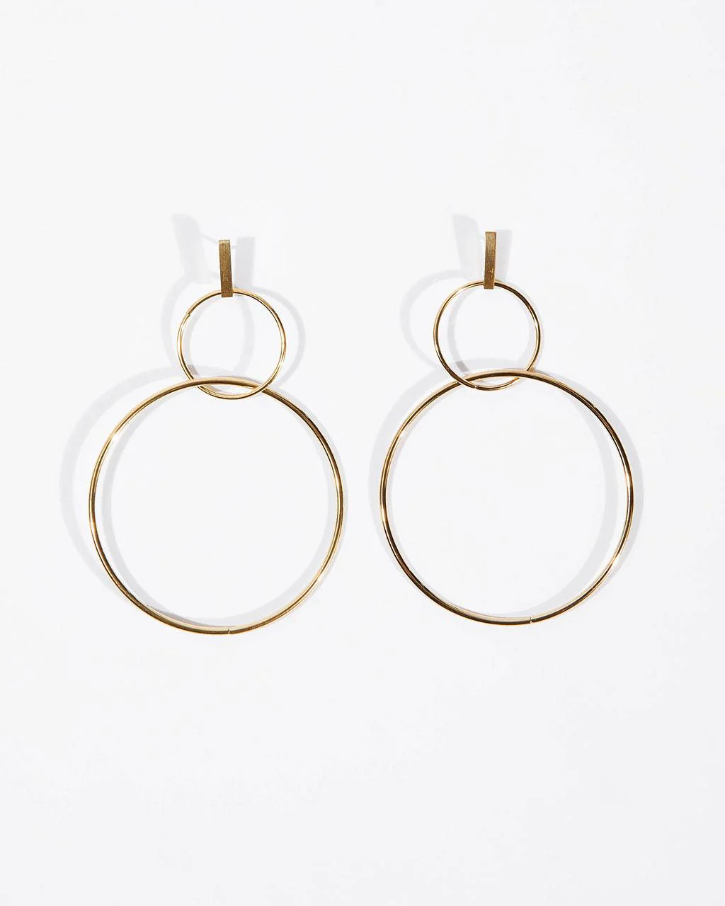 David Double Hoop Drop Earrings