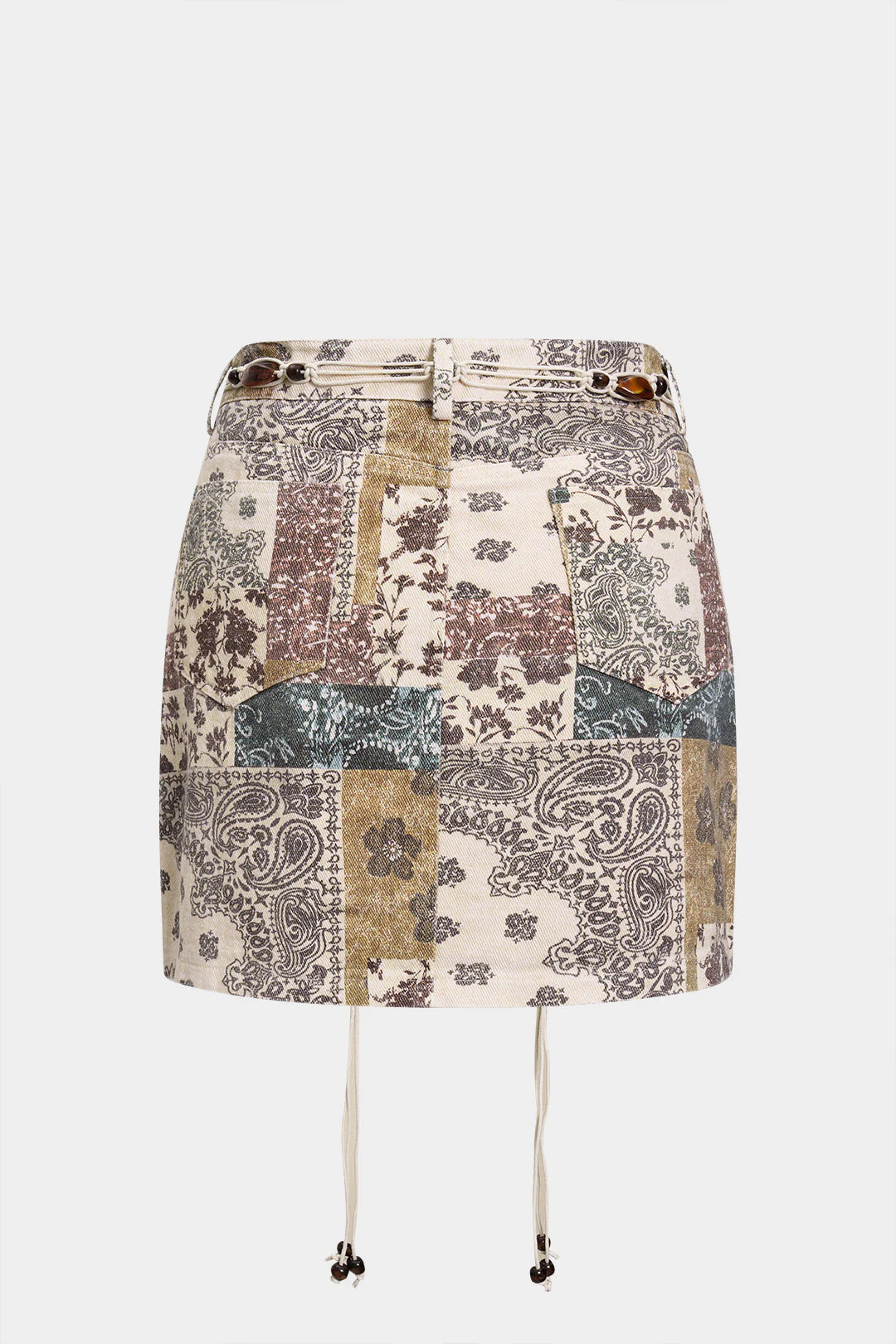 Retro Floral Print High Waist Skirt